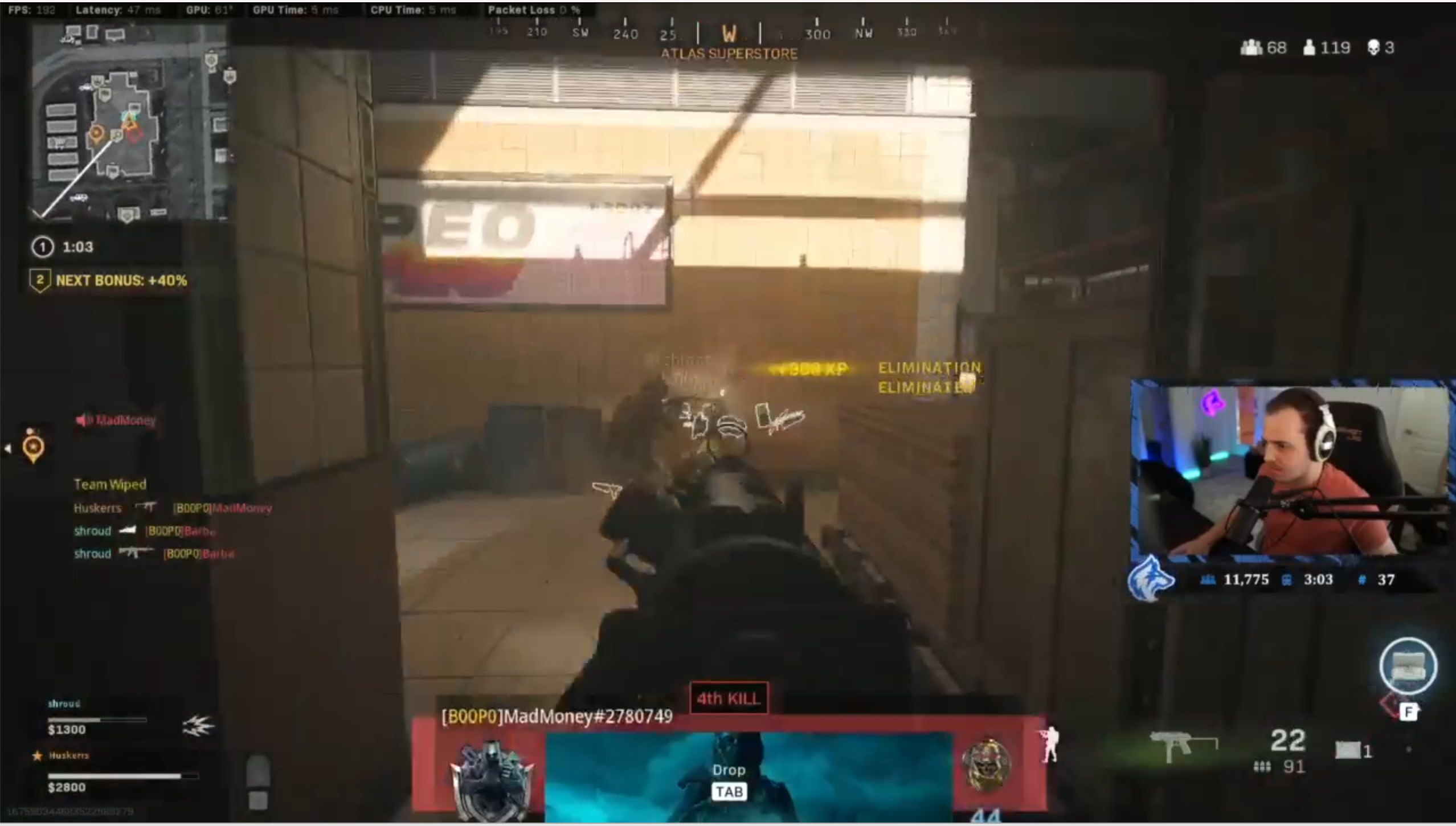 Twitch Streamer HusKers kills an opponent